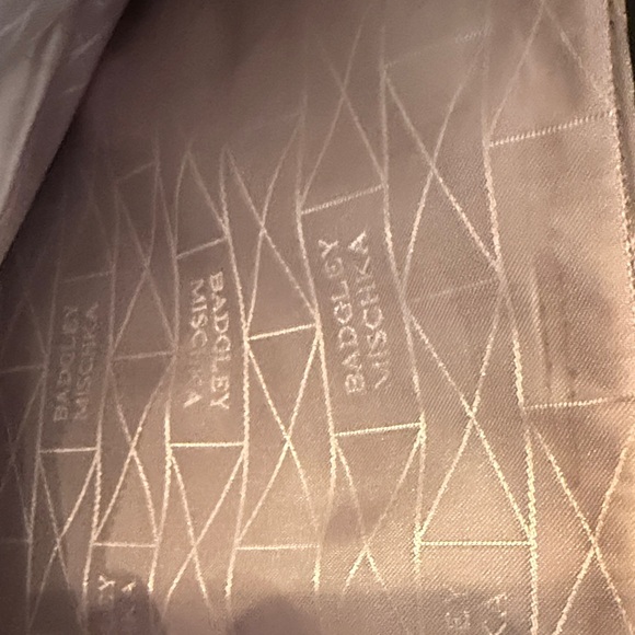 badgley mischka vegan leather handbag black classic black tote. - Picture 7 of 8